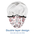 thumbnail image 4 of Shower Caps,White Cow Milk Pattern Waterproof Shower Cap for Women 4 Pieces,Double Reusable Hair Cover for Shower PEVA Elastic Stretch Hem, 4 of 7