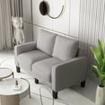 thumbnail image 3 of 53" Loveseat Sofa Couch, Modern Upholstered Sofa with Storage Under Seat, Small Corner Sofa Leisure Couch for Living Room Bedroom Apartment Studio, Light Grey, 3 of 7