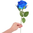 thumbnail image 5 of STRANDCHIC Cloth and Plastic Blue Roses, Realistic Touch for Home and Event Decoration, 12Pcs, 5 of 8