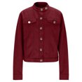 thumbnail image 6 of Gytharion Faux Suede Jackets for Women Lightweight Casual Button Down Lapel Coat Trendy Solid Long Sleeve Shacket Jacket Fall Winter Loose Comfy Cropped Jacket with Pockets, 6 of 8