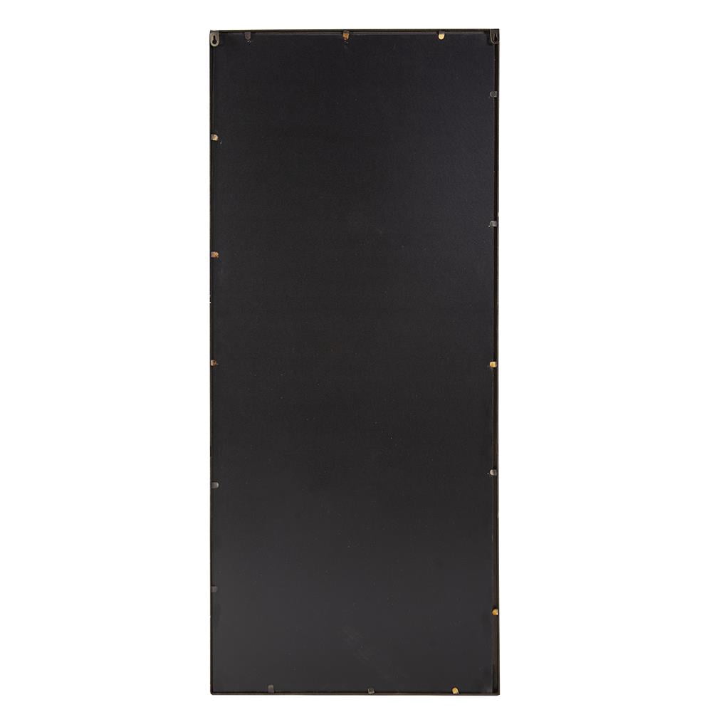 Tyler Dillon Rectangular Metal Framed Bronze Wall Mirror with Circular Overlays - Brushed Bronze