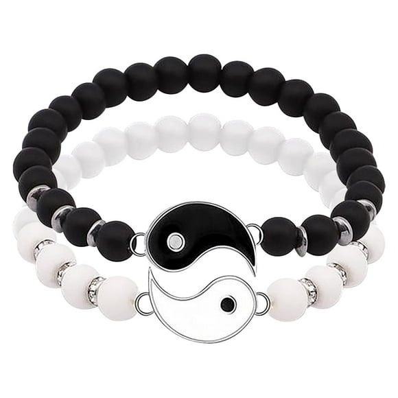 Friend Bracelets 2 Matching Yin And Yangs Adjustable Rope Bracelets For Relationship