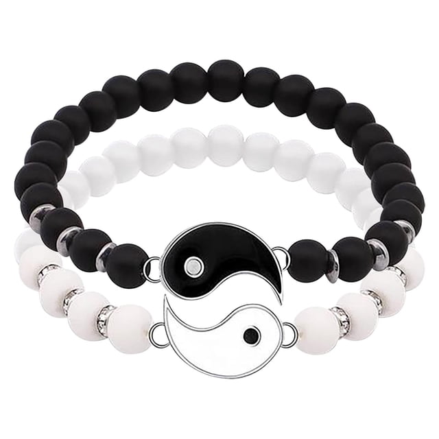 Friend Bracelets 2 Matching Yin And Yangs Adjustable Rope Bracelets For Relationship