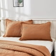 thumbnail image 6 of 2-Piece 100% Cotton Quilted Pillow Shams Embroidered Farmhouse Pillow Shams (Standard, Royal Orange), 6 of 6
