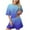 A01 Blue, variant on Conairie Pajamas for Womens Set Crew Neck Short Sleeve Tops and Shorts Pj Set Gradient Color Sleepwear Soft 2 Piece Loungewear Sets Purple M