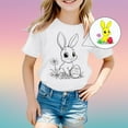 thumbnail image 4 of Kid Coloring Easter Outfit Girls Short Sleeve Shirts Casual Crewneck Basic Tees Boys Shirts Size 8-10 Years, 4 of 4