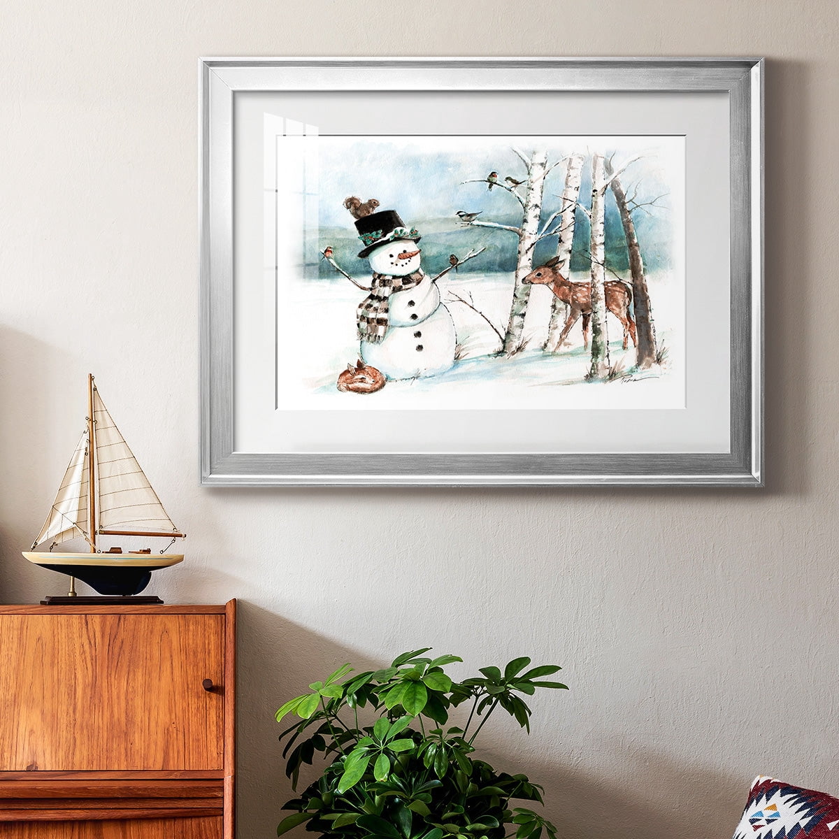 Snow Friends Premium Framed Print - Ready to Hang