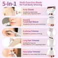thumbnail image 3 of Afeadora Eléctrica 5 en 1 para Mujeres - Recargable, Irritación Cero, Uso Húmedo/Seco, para Cuerpo, Zona Íntima, Cara y Cejas, 3 of 9