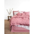 thumbnail image 4 of Pavish Export Stonewashed Linen Duvet Cover In Dusty Pink Natural Color Bedding Quilt Cover And 2 Pillow Sham King, 4 of 5