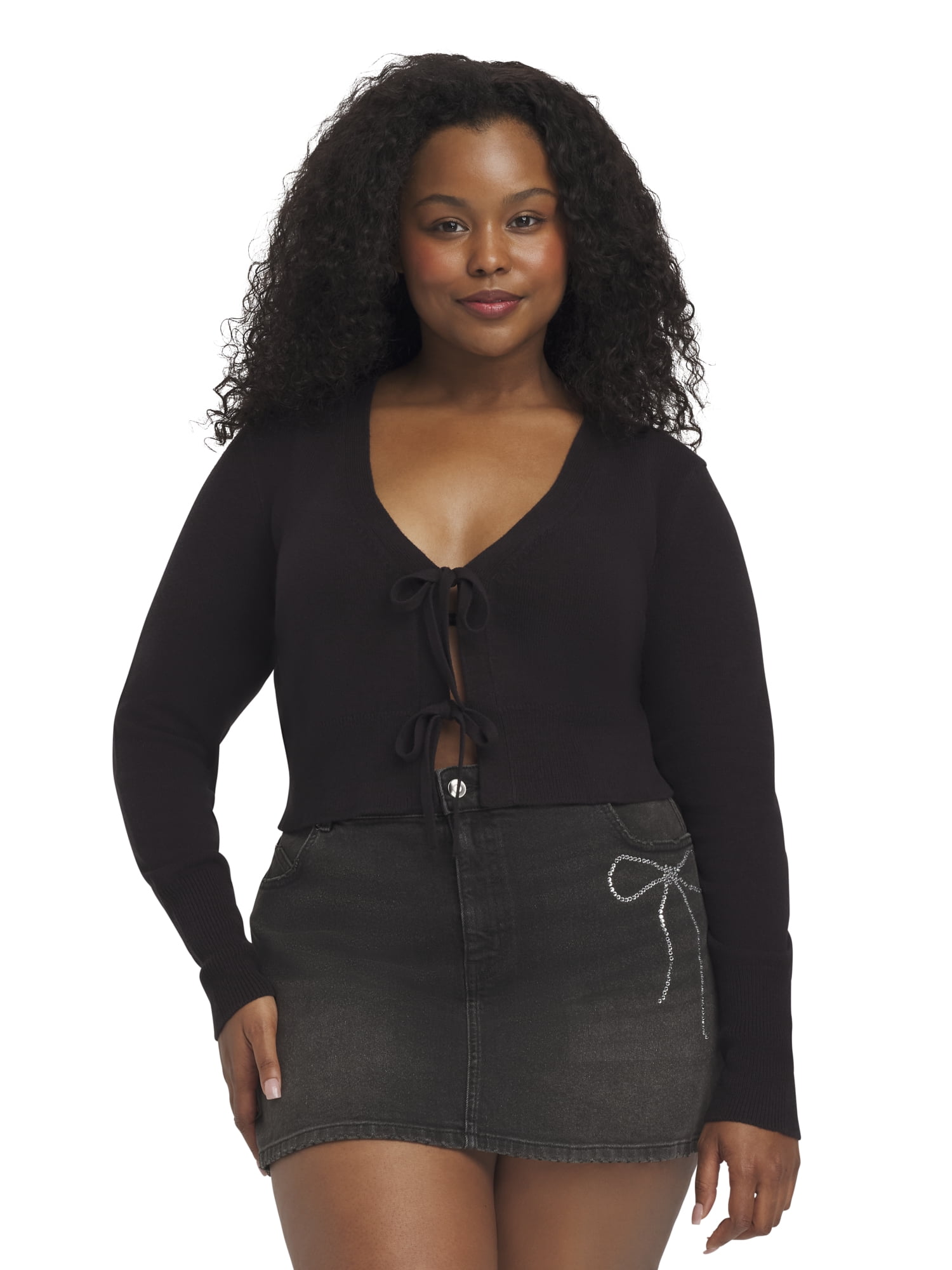 Mills by Millie Bobby Brown Women's Long Sleeve Crop Cardigan, Sizes XXS-XXL