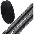 thumbnail image 2 of 10Yds Organza Ruffled Pleated Lace Fabric Trim Ribbon 1 inch 25mm Black Double Satin Elastic Stretch Lace, 2 of 9