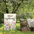 thumbnail image 2 of Sm:)e Floral Tulip Lavender Hello Spring Garden Flag Double Sided 12 x 18 Inch Yard Outdoor Decoration, 2 of 8