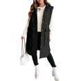 thumbnail image 2 of Sleeveless Women Long Puffer Hood Quilted Winter Outwear Vest Jackets Coats, 2 of 6