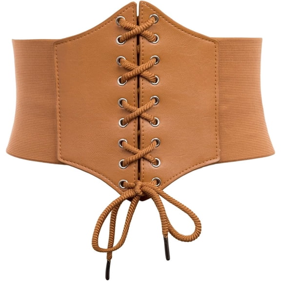 Lace-up Cinch Elastic Waist Belt, Tied Corset Belt for Women