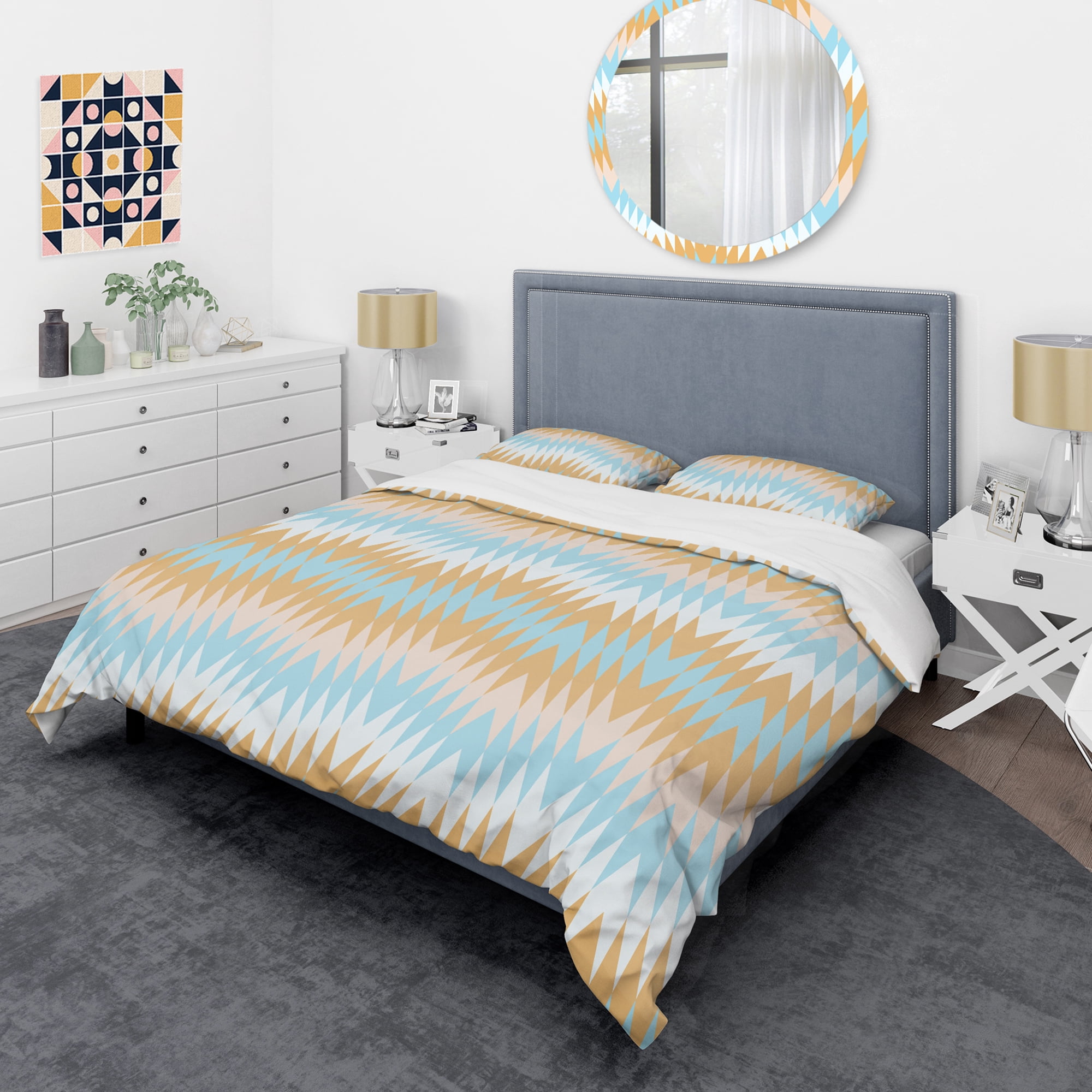 Designart 'Retro Abstract Design VI' Mid-Century Modern Duvet Cover Set