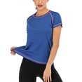 thumbnail image 2 of Women Sports Fitness Short Sleeve Quick Dry Gym Athletic Running T-Shirt Activewear, 2 of 6