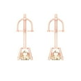 thumbnail image 4 of 0.5 Ct Round Cut Studs Natural Morganite 18K Rose Solid Solid Gold Everyday Dainty Earrings Screw Back, 4 of 7