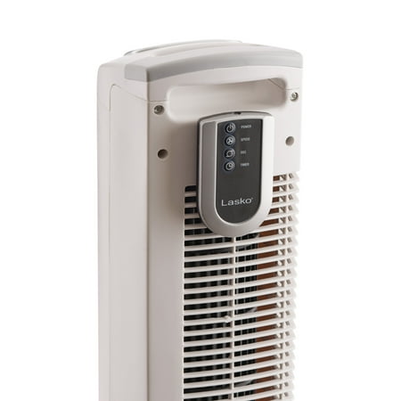 Lasko 3-Speed Remote Controlled Oscillating Tower Fan, White, 2510
