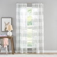 thumbnail image 2 of Your Zone White/Grey Tufted Chevron Rod Pocket Sheer Curtain Panel, 38" x 95", 2 of 5