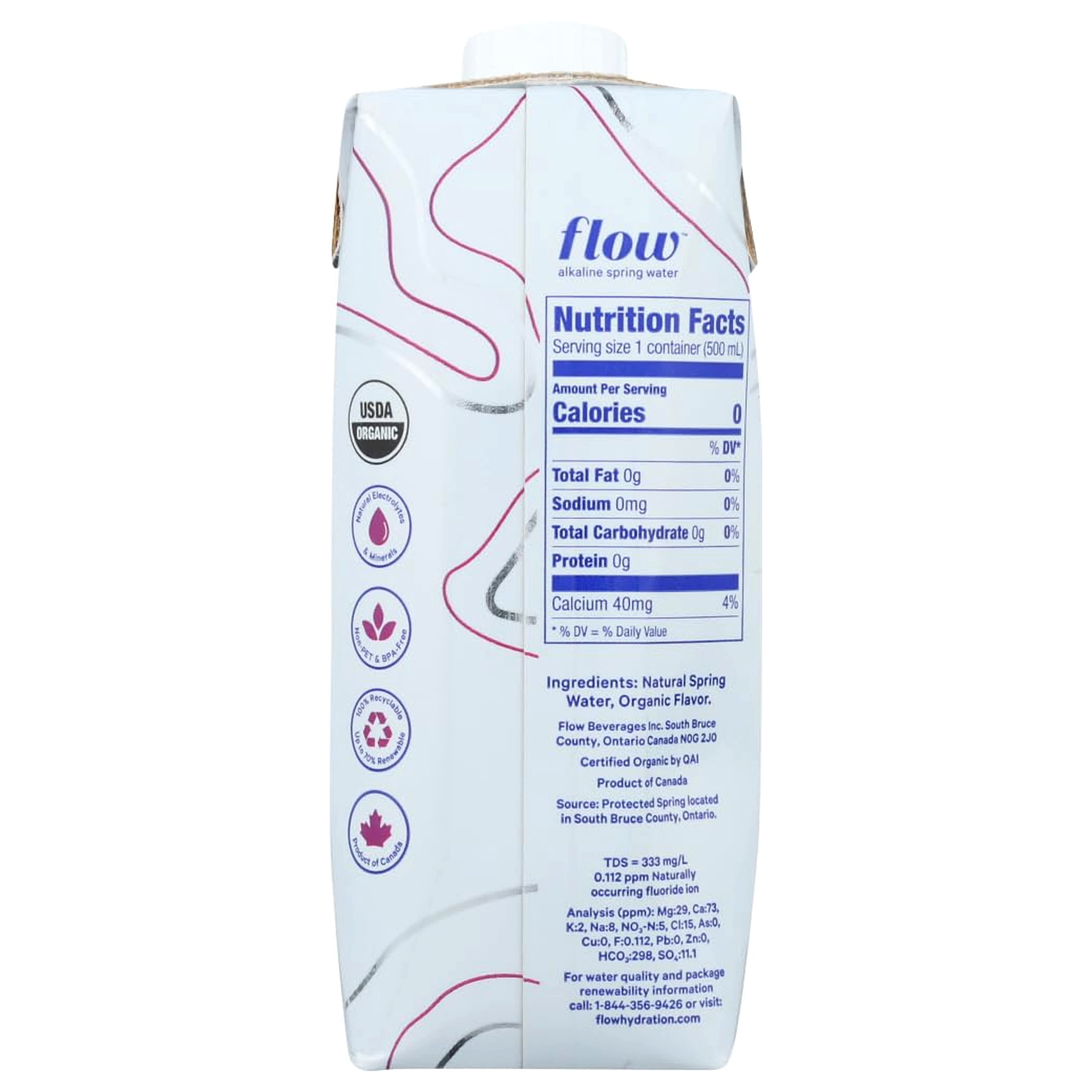 Flow - Water Spk Blackberry - Case of 12 - 500 ML