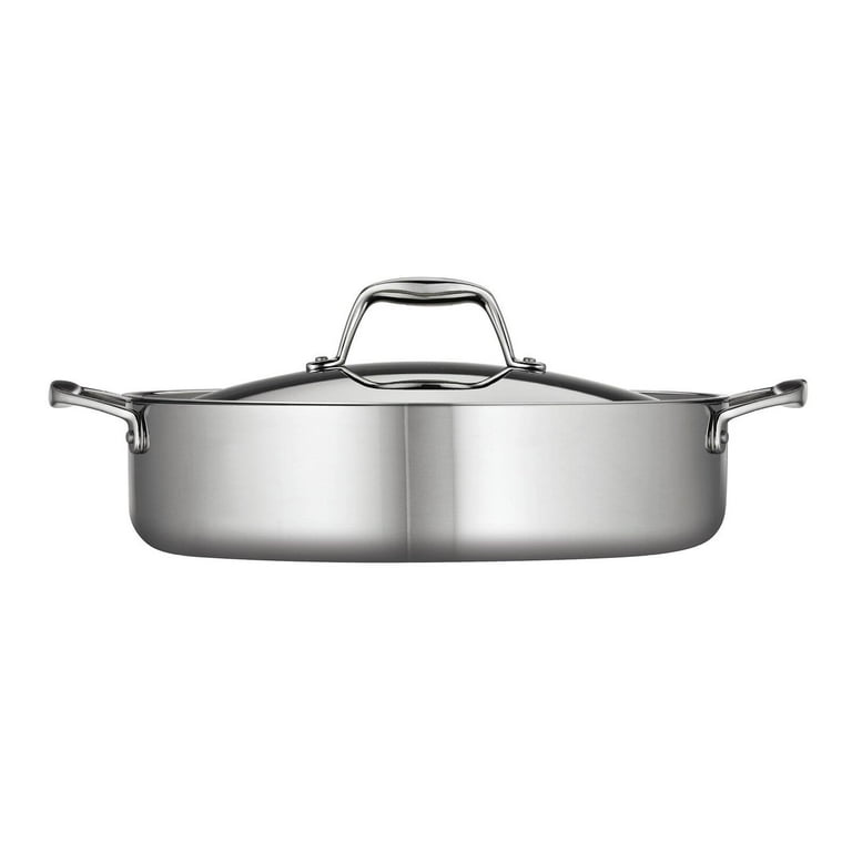 Tramontina Tri-Ply Clad 6 Qt Covered Stainless Steel Braiser Pan -  Walmart.com
