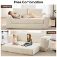 thumbnail image 4 of Convertible Sofa Bed,Compression Sofa,Corduroy Fabric Loveseat Sofa Floor Sofa Bed for Small Spaces, Apartments,No Assembly,Beige, 4 of 7