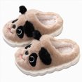 thumbnail image 3 of Cdudpw Kids Slippers Soft Fluffy House Shoes for Girls Boys Non-Slip Rubber Sole Cozy Fleece Slides Indoor Outdoor(W228-Brown), 3 of 7