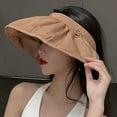 thumbnail image 4 of Breathable Womens Big Brim Visor Vacation Chapeau Brown, 4 of 8
