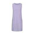 thumbnail image 5 of Fartey Summer Dresses for Women 2025 Eyelet Casual Loose Sleeveless Sundresses Solid Color Tank Dress with Pockets Breathable Crewneck Beach Sundress Purple S-2XL, 5 of 7