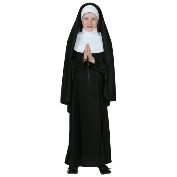 FUN Costumes Child Nun Fancy-Dress Costume for Girls with Veil, Ages 4-6, Size Small