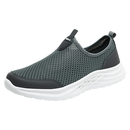 NOLDARES Mens Slip On Shoes - Breathable Casual Loafers Shoes - Mens Boat Shoes for Daily Walking(Dark Gray 10.5)