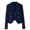 Navy, variant on Women's Double Breasted Blazer Long Sleeve Lapel Collar Short Jacket Formal Office Work Suit Trendy Button Front Crop Outerwear Navy Women Top