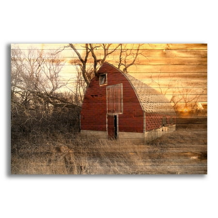 Epic Art 'Lost Farmstead On The Prairie 045' by Gordon Semmens Acrylic Glass Wall Art, 24" x 16"
