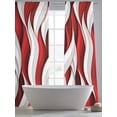 thumbnail image 5 of Red White Moire Sheer Curtains 96 Inch Length 2 Panels Set, Modern Abstract Art Voile Window Treatment Semi Sheer Long Curtains Drapes for Bedroom/Living Room/Kitchen 52"x96"x2, 5 of 7