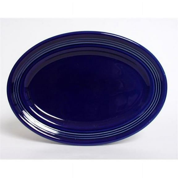 Tuxton China CCH-136 Concentrix 13.75 in. x 10.5 in. Oval Platter - Cobalt  - 6 pcs