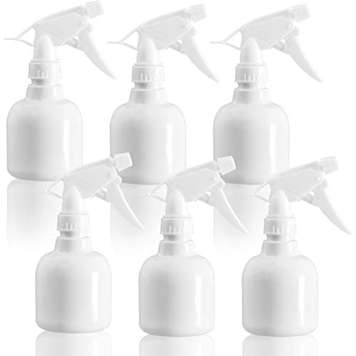 Youngever 6 Pack Empty Plastic Spray Bottles, White Spray Bottles for Hair and C
