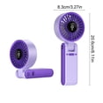thumbnail image 3 of YYV Foldable Digital Display Handheld Fan USB Rechargeable Mini Neck-Hanging Portable Fan with LED Screen Adjustable Speeds Quiet Turbo Cooling for Travel Office Outdoor Use, 3 of 6