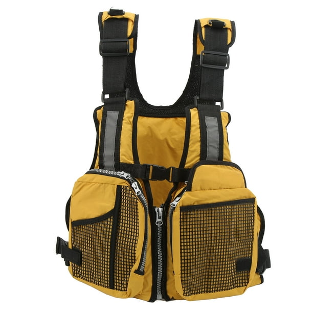 Fishing Vest, Breathable Fishing Life Jacket Yellow Multifunctional For Canoe  Fishing 