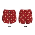 thumbnail image 3 of Yiaed Reindeer Faces Festive Red Print Women's Running Shorts with Liner 3 Zipper Pockets Elastic Workout Athletic Gym Yoga Shorts-Large, 3 of 7