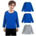 thumbnail image 6 of SuTry Three Piece Children Blouses Trendy Leisure Solid Color Long Sleeve Round Neck T-Shirt Soft Comfy Fabric Fall Base Tops(Blue#1,12 Months), 6 of 6
