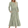 thumbnail image 1 of Robe d'Automne, Robe Décontractée à Imprimé à Manches Longues et à Col Rond pour Femme, Cadeaux pour Femmes, m, 1 of 4