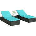 thumbnail image 1 of Outsunny 3pc Chaise Lounge Chair Set with Side Table, Cushion, Turquoise, 1 of 10