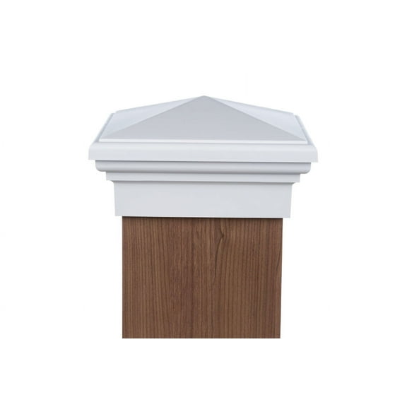 8x8 Post Cap (7.5") White New England Pyramid Top for Fences, Mailboxes, and Decks, by Atlanta Post Caps