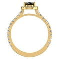 thumbnail image 3 of Pear Cut Black Diamond Halo Engagement Ring 18K Gold 1.60 Carat (G,VS1), 3 of 5