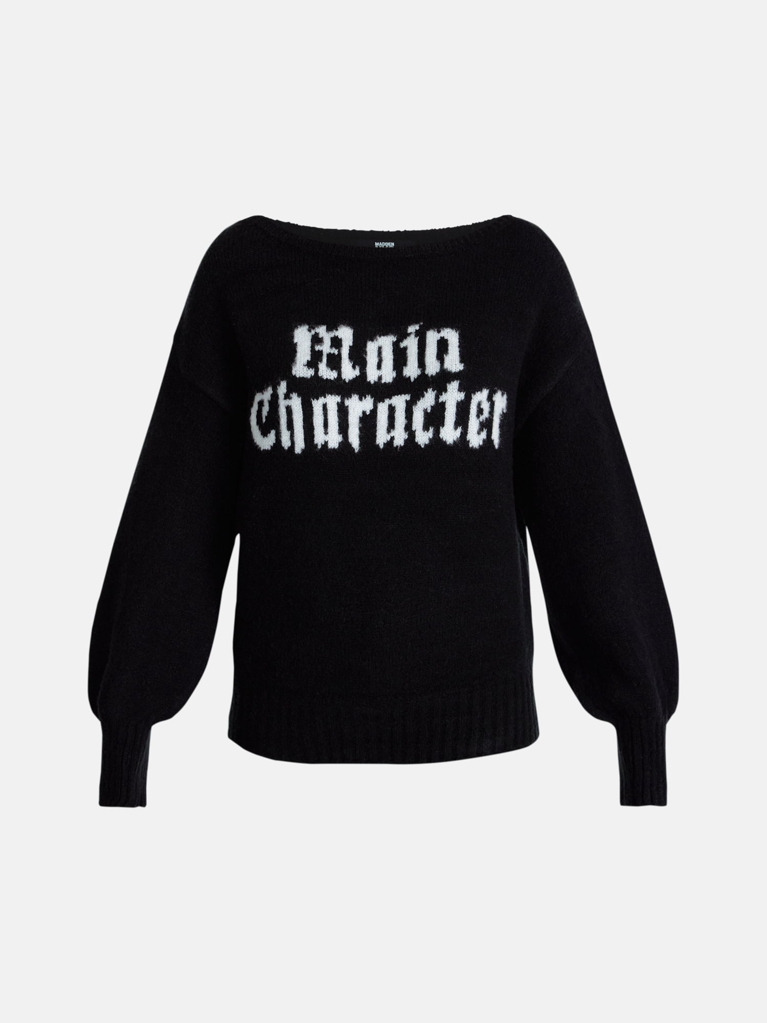 Madden NYC Women's Boatneck Graphic Sweater, Midweight, Sizes XXS-XXL