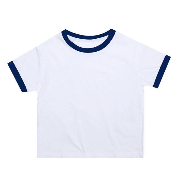 Ruyang Boys Ringer T-Shirt Soft Cotton Blend Retro Athletic Tee Girls Vintage Contrast Trim Sports Top School Preppy Summer Tshirts