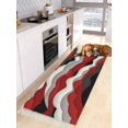 thumbnail image 3 of Red Black Ombre Hallway Runner Rug 2x6ft,Modern Geometric Moire Abstract Art Washable Woven Living Room Bedroom Kitchen Bathrom Carpet with Tassels,Indoor Outdoor Throw Door Mat for Entryway, 3 of 5