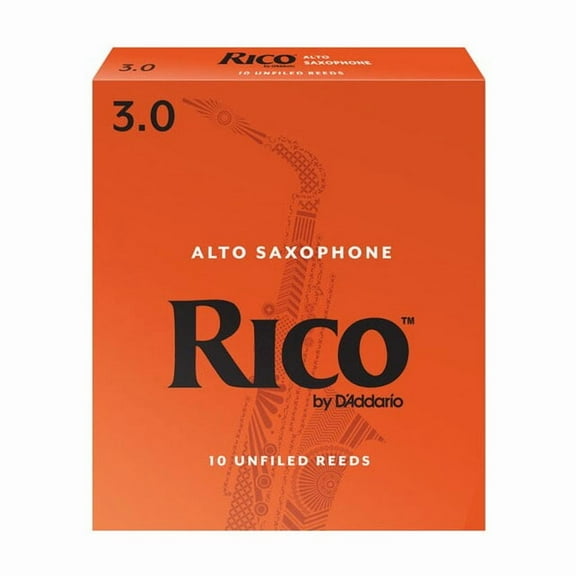 Rico by D'Addario Alto Sax Woodwind Reeds Thinner Vamp Cut for Ease of Play, Strength 4, 1.28 oz,10-Pack