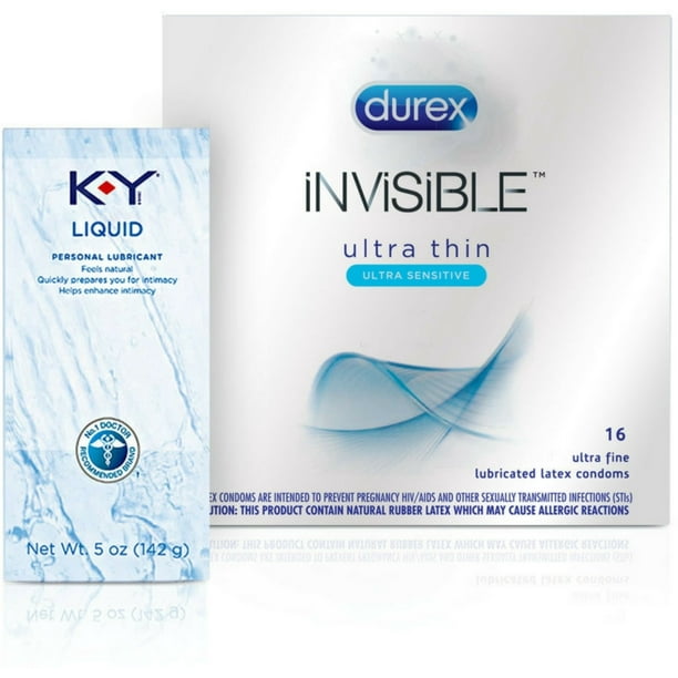 Durex Durex Invisible Condom 16 Ct K Y Liquid Lubricant 5 Oz 1 Ea Walmart Com Walmart Com