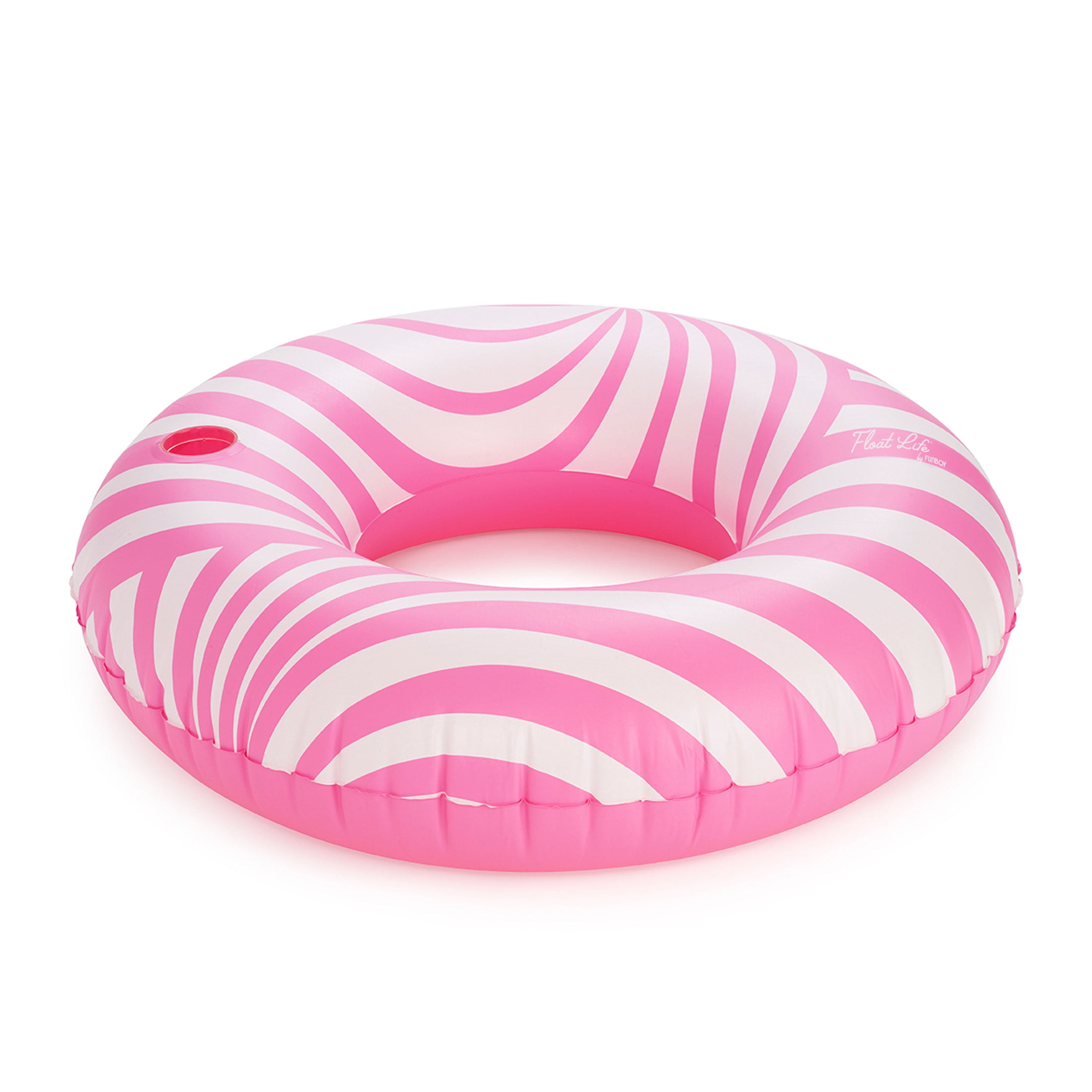 (2 pack) Float Life by Funboy Pink Twist Pool Float, Cup-Holder, 43'' Oversized, Adults & Children